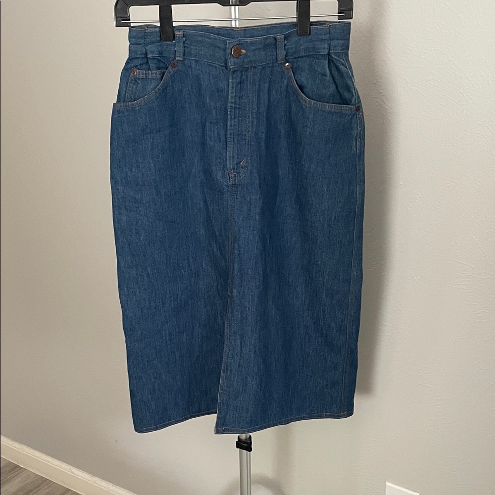 Chic Vintage Blue Denim Pencil Skirt